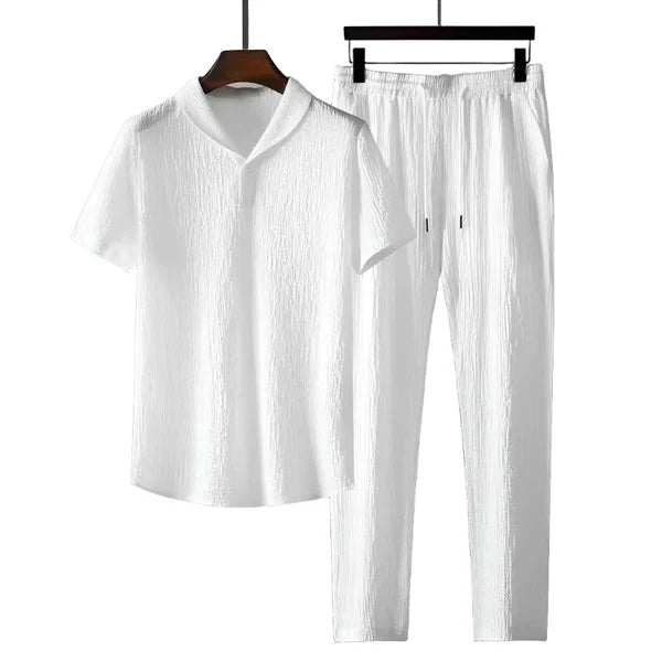 Cotton Polo and Pants Suit